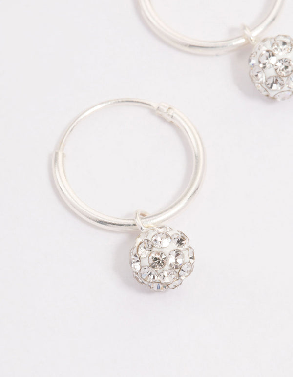 Sterling Silver Crystal Hoop Earrings 12mm Lovisa