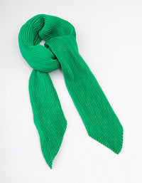 Fabric Green Pleated Satin Scarf - link has visual effect only