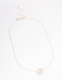 Rose Gold Clear Quartz Semi-Precious Shard Cage Necklace - link has visual effect only