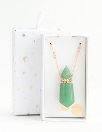 Gold Green Semi-Precious Stone Bottle Necklace - link has visual effect only