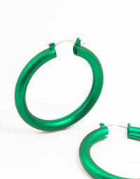 Green Silver Pearlised Hoop Earrings - link has visual effect only