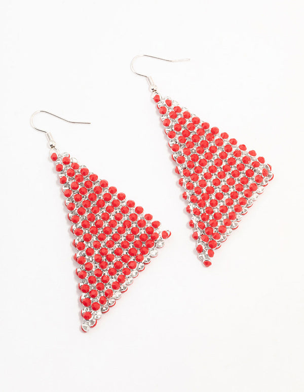 Diamante Chainmail Silver Drop Earrings