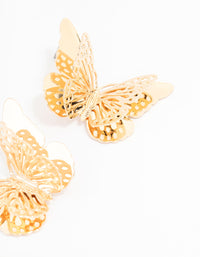 Gold Multi Layered Butterfly Stud Earrings - link has visual effect only