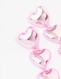 Pink Puffy Heart Drop Earrings - link has visual effect only