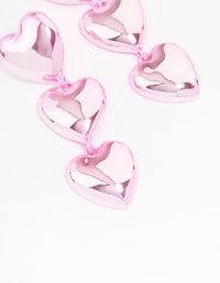 Pink Puffy Heart Drop Earrings - link has visual effect only