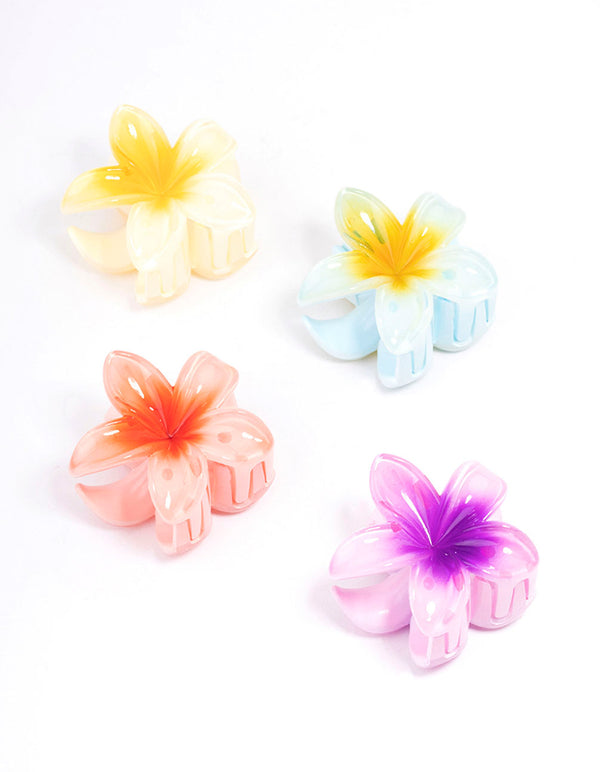 Mini Tropical Flower Hair Claw 4-Pack