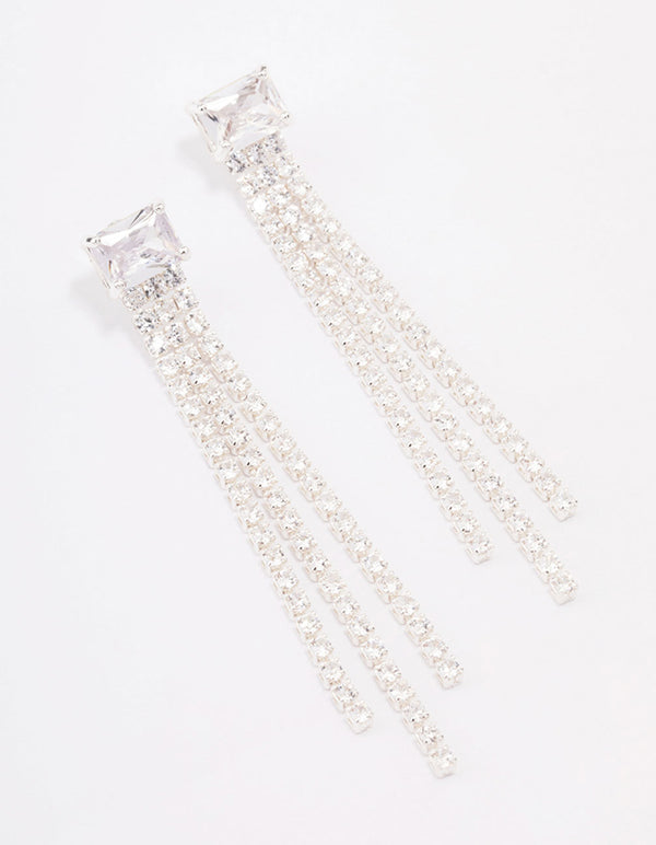 Silver Plated Dazzle Drop Earrings