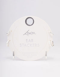 Silver Plated Hexagon Hoop Earrings Pack - link has visual effect only