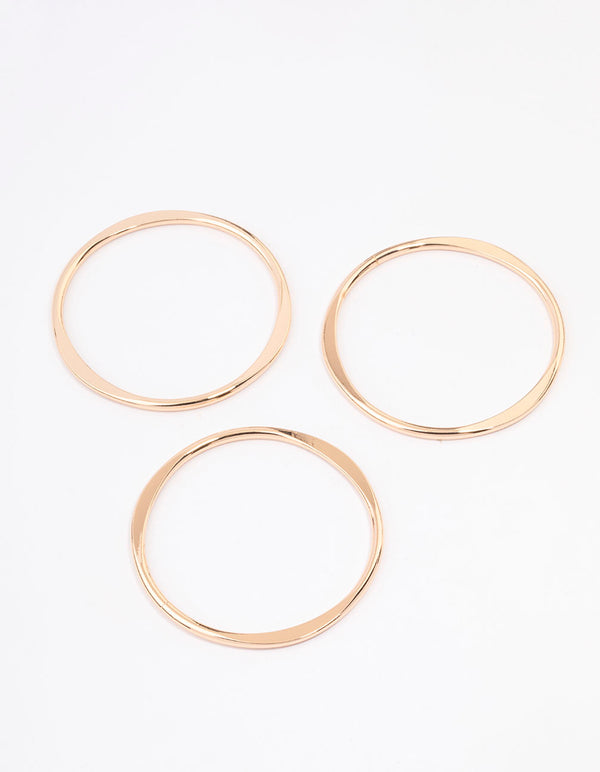 Gold Smooth Organic Bangle Pack