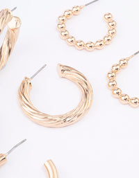 Gold Mixed Hoop Earrings Pack - link has visual effect only