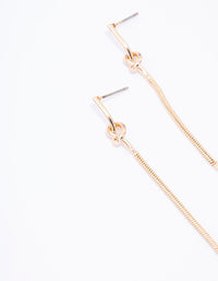 Gold Twisted Knotted Drop Earrings - link has visual effect only