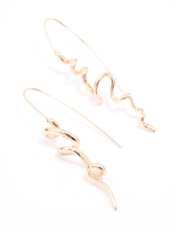 Gold Twisted Spiral Drop Earrings - link has visual effect only