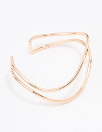 Gold Double Row Organic Wave Bangle - link has visual effect only