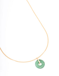 Gold Plated Cubic Zirconia Semi-Precious Donut Necklace - link has visual effect only