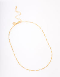 Gold Plated Long & Short Cable Chain Necklace - link has visual effect only