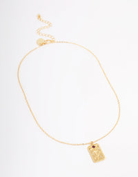 Gold Plated January Birth Month Flower Pendant Necklace - link has visual effect only