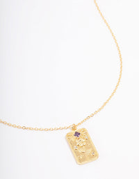 Gold Plated February Birth Month Flower Pendant Necklace - link has visual effect only