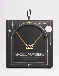 Gold Plated Cubic Zirconia 222 Angel Number Pendant Necklace - link has visual effect only