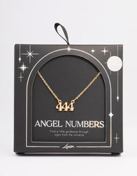 Gold Plated Cubic Zirconia 444 Angel Number Pendant Necklace - link has visual effect only