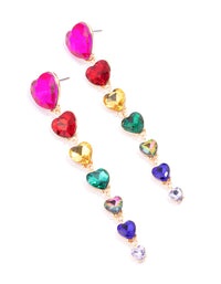 Gold Multi Heart Drop Earrings - link has visual effect only