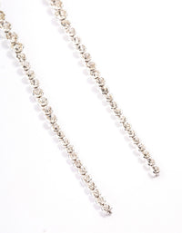 Silver Long Diamante Drop Earrings - link has visual effect only