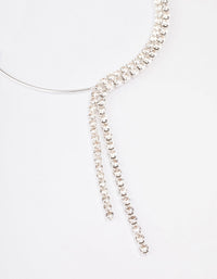 Silver Diamante Layered Drop Choker Necklace - link has visual effect only