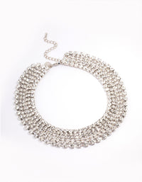 Rhodium Cup Chain Statement Necklace - link has visual effect only