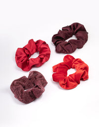 Red Christmas Hair Scrunchie Gift 4-Pack - link has visual effect only