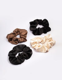 Black & Neutral Christmas Hair Scrunchie Gift 4-Pack - link has visual effect only