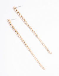 Gold Round Diamante Cupchain Drop Earrings - link has visual effect only