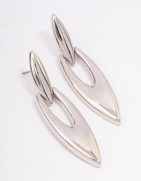 Rhodium Fine Pointed Drop Earrings - link has visual effect only