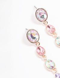 Rose Gold Iridescent Stone Gradual Drop Earrings - link has visual effect only