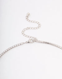 Rhodium Rose Diamante Pendant Necklace - link has visual effect only