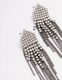 Gunmetal Chandelier Chain Drop Earrings - link has visual effect only