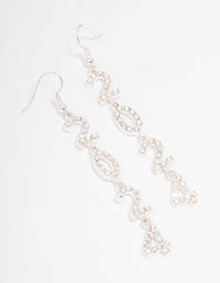 Silver 2024 New Year Long Drop Earrings - link has visual effect only