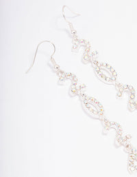 Silver 2024 New Year Long Drop Earrings - link has visual effect only