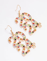 Gold Rainbow Diamante 2024 Drop Earrings - link has visual effect only