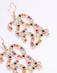 Gold Rainbow Diamante 2024 Drop Earrings - link has visual effect only