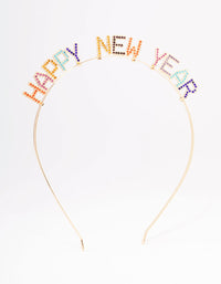 Gold Multi Happy New Year Headband - link has visual effect only