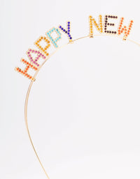 Gold Multi Happy New Year Headband - link has visual effect only