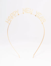 Gold Crystal Happy New Year Headband - link has visual effect only