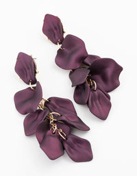 Purple Coated Petal Drop Earrings - link has visual effect only