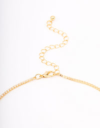 Gold Plated Cubic Zirconia Baguette Emerald Y-Shaped Necklace - link has visual effect only