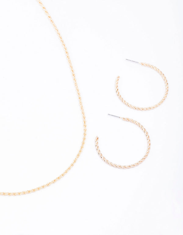 Gold Rope Chain Jewellery Set