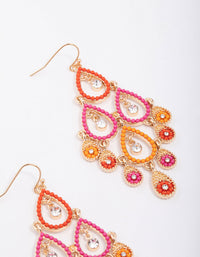 Sunset Gradient Beaded Open Drop Earrings - link has visual effect only