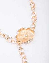 Gold Flower Diamante Cupchain Necklace - link has visual effect only