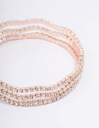 Rose Gold Diamante Wave Cupchain Wrist Cuff - link has visual effect only