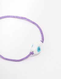 Purple Fabric Evil Eye Toggle Bracelet - link has visual effect only