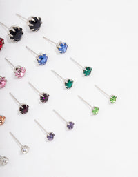 Silver Multi Diamante Earring 12-Pack - link has visual effect only