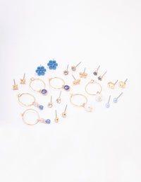 Gold Flower Bow Earring 12-Pack - link has visual effect only